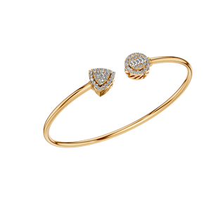 Bracelet jonc ouvert en or massif 14 carats avec motif de grappe de poire en diamant cultivé en laboratoire bijoux fins pour mariages fabricant OEM - Product Image 6