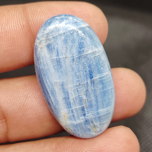 คริสตัลไคยาไนต์สีน้ำเงินคุณภาพดีที่สุด แบบหลวม ทรงหลังเบี้ย สำหรับทำเครื่องประดับ ขนาดคละ - Product Image 1