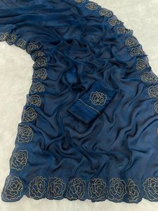 NEW LAUNCH Dhwaja Export Manipuri Silk Handwork Butta Work All Over Cut Work Border <b>Saree</b> - Product Image 2