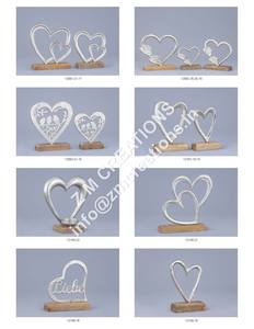 Cœurs en aluminium Sculpture Base en bois Artisanat écologique Décoration intérieure Cadeau de Noël Taille et forme personnalisables - Product Image 6