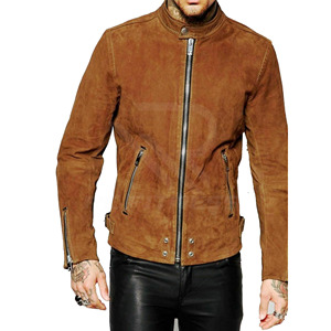RC 2023 new locomotive fashion zipper short slim fit <b>Men</b> <b>leather</b> <b>jacket</b> - Product Image 2