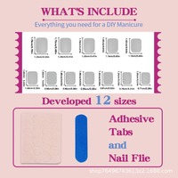 MEN-YY-1236 Faux Ongles Noirs Argentés Étoilés Cool à Presser Réutilisables Couverture Complète Style Gothique 24 Pièces