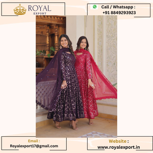 Faux Blooming Georgette con vestido de trabajo bordado de secuencia rica y colección Duppatta - Product Image 2