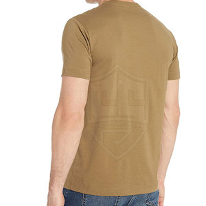 Camiseta de algodón de alta calidad para hombre, cuello redondo transpirable con patrón de logotipo sólido, longitud corta, diseño personalizado OEM hecho en Pakistán - Product Image 5
