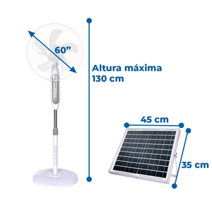 Ventilador con Panel Solar, Luz LED y Entrada USB - Product Image 4