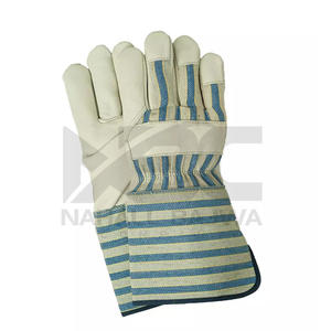 Guantes de trabajo de cuero de vaca de alta calidad Tamaño XL Impermeable Antideslizante Transpirable Ignífugo con diseño dividido - Product Image 3