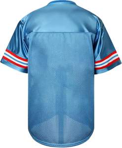 Camiseta Deportiva Personalizada Azul de Malla con Cuello en V para Hombre y Mujer, Transpirable, de Manga Corta, con Rayas, Ropa Deportiva de Equipo, Ropa de Fútbol Americano - Product Image 2