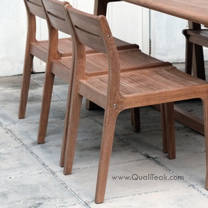 Fuego Solid Teak <b>Stackable</b> Outdoor Side <b>Chair</b> for <b>Garden</b> & Patio-Minimalist Design - Product Image 2