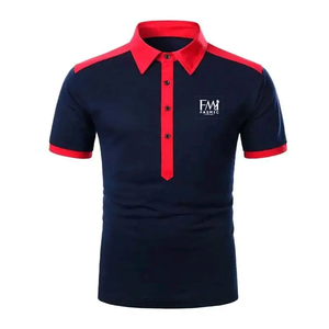 T-shirts polo de golf côtelés à manches courtes pour hommes Design personnalisable T-shirts unis 100% coton pour garçons - Product Image 1
