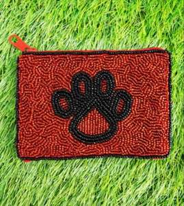 Pochette perlée Cowboy de haute qualité fabriquée à la main Western Mini porte-monnaie fermeture à glissière Orange blanc toile accessoire de mode - Product Image 2