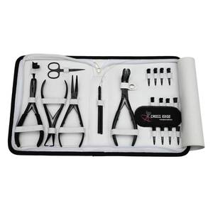 Micro Bead Hair Extension Installation Kit Tape Pressing Plier Curved Applicator Pulling Loop Hook <b>Velcro</b> & Trimming Shears - Product Image 1