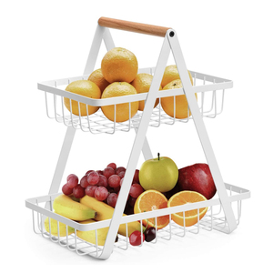 Storage Organizer Rack Iron Fruits & Vegetable Basket Kitchen 2 Tier Home Kitchen Decor - Product Image 3