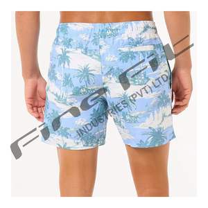 Short de plage décontracté à motif solide pour hommes, séchage rapide, short de surf léger en polyester, livraison rapide en gros - Product Image 2