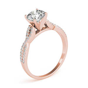 Bague de fiançailles en or rose 18 carats avec diamants torsadés 1,50 ct - Product Image 4