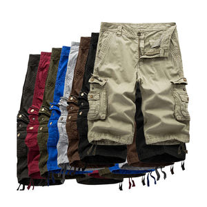 Kivotch-Pantalones cortos Cargo de algodón para hombre, ropa de calle informal, multibolsillo, verano, 3/4 - Product Image 1