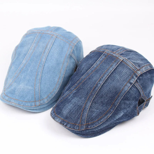 Casquette de gavroche en denim délavé unisexe style béret réglable chapeau de soleil pour hommes femmes décontracté sortie vintage chapeau classique - Product Image 1