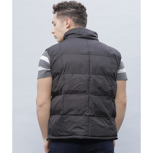 Chaleco acolchado grueso y cálido de invierno para hombre, cierre de cremallera, logotipo personalizado, a prueba de viento, tela impermeable, relleno de algodón, informal de gran tamaño - Product Image 3