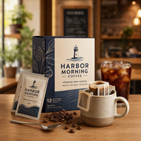 Coffrets cadeaux AT PACK de sachets de café individuels avec boîte imprimée pour les cafés, les torréfacteurs et les cadeaux haut de gamme