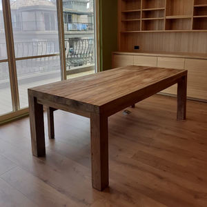 Juego de mesa de comedor de teca recuperada rústica, raspado de madera resistente al aire libre para restaurante, comedor, juegos de jardín - Product Image 6