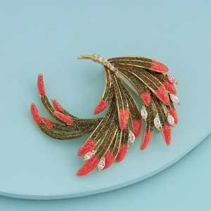 Broche de Saree Estilo Coreano de Moda 170912, con Cristales de Imitación, Cobre, Latón, Diamantes y Patrón Floral, Ideal para Regalos de Fiesta - Product Image 6