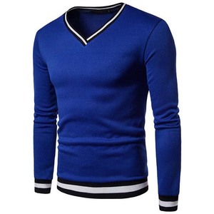 Pull cardigan à col en V pour homme, poids moyen, 100% coton laine, couleur personnalisée, manches longues, tricot respirant, rayé, tricot torsadé, OEM - Product Image 3