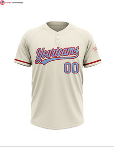 เสื้อซอฟต์บอลระบายอากาศแบบมีกระดุม2เม็ดเสื้อกีฬาเบสบอลแบบกำหนดเองได้ - Product Image 2