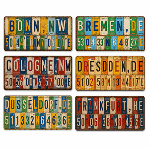 Plaque Métallique Vintage Allemagne, Décoration Murale Rustique Rétro pour Bar ou Garage, Style Ancien Allemand - Product Image 1