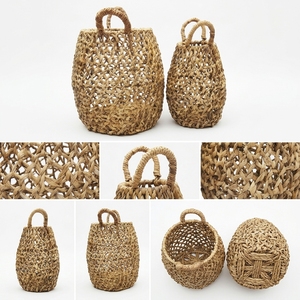 Juego de Cestas de Almacenamiento de Corteza de Plátano Tejidas a Mano Naturales, con Malla Abierta, para Urnas, Tarros, Macetas y Jardineras, con Asa Arqueada, Decoración Artística Pura para Diseño de Interiores - Product Image 3