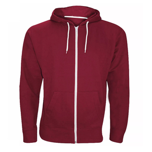 Meilleure vente 100% sweat à capuche zippé en molleton de coton pour hommes surdimensionné à manches longues teint uni pour l'hiver - Product Image 2