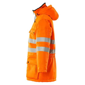 Chaqueta de Seguridad Reflectante de Invierno Duradera, Ropa de Trabajo Industrial de Alta Visibilidad, Logotipo Personalizado Impreso, Tela de Lona, Forro Polar Transpirable - Product Image 3