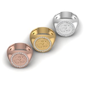 <span class=keywords><strong>Om</strong></span> Chevalière Design 14kt Solide Jaune Rose Blanc Or Fine Jewelry Bague en diamant de laboratoire rond pour hommes Cadeau d'anniversaire de mariage à la mode - Product Image 4