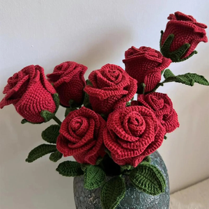 Plantas de flores de ganchillo hechas a mano, flores artificiales para siempre, regalo para un amigo, perfecto para decoraciones para el hogar, OEM hecho en Vietnam - Product Image 1