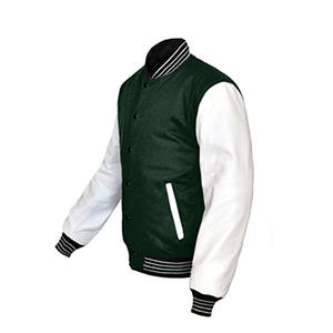 Chaqueta Universitaria Premium para Hombre, Estilo Universitario y Urbano, con Cuello Acanalado, Chaqueta de Lana con Mangas de Cuero, Chaqueta Universitaria Clásica - Product Image 2