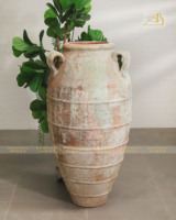 Pot Bunga Keramik Galvanis Modern Atlantis AN902H87 Kuning dan Putih untuk Dekorasi Taman dan Rumah, Set Dekoratif Indoor Outdoor