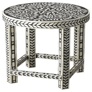 Mesa de centro con incrustaciones de hueso pulido de alta calidad personalizada, diseño Floral moderno hecho a mano, muebles para el hogar y la sala de estar - Product Image 4