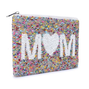 Porte-monnaie en perles faites à la main porte-monnaie de poche porte-monnaie en perles colorées pour adolescents vente en gros pochette en perles personnalisée - Product Image 2