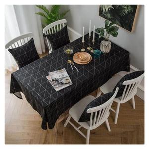 Substantial Black Cotton Powerful Designed Edge Binding 100% Organic Table Cloth Soft Customized Pattern Wholesale Direct Sale - Product Image 1