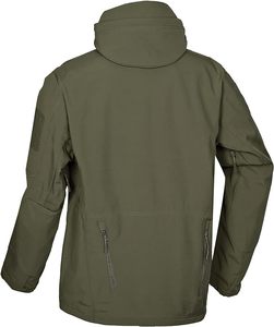 Men's Fashionable <b>Waterproof</b> Breathable Softshell <b>Winter</b> Windbreaker <b>Jacket</b> Hooded Reversible Design Embroidery Stand Collar - Product Image 2