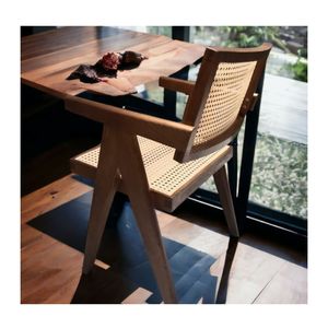 Chaises en rotin tressées modernes de luxe de meubles de jardin de restaurant extérieur de salle à manger avec la poudre noire des données d'or 99 - Product Image 1