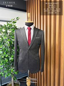 Hot Sale Business Blazer Jacket For Men <b>Viscose</b> And <b>Polyester</b> <b>Fabric</b> High Quality Luxury Elite elegant Custom Made Blazer Jacket - Product Image 2