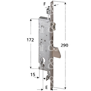 BLOQUEO para montantes, triple perno oscilante y rodillo ajustable frontal. Varillas DE ACERO INOXIDABLE 06441 no incluidas cilindro perfilado - Product Image 1