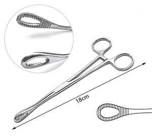 Pinzas Rectas Manuales de Acero Inoxidable para Esponja, Instrumento Quirúrgico Ortopédico, Certificación CE Clase I, 7 Pulgadas, 1 Año de Garantía - Product Image 3