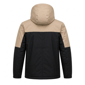 <b>Men's</b> Casual Down <b>Jacket</b> Hooded Stand Collar Winter Coat Zip up Outdoor Parka Two Tone Lightweight <b>Warm</b> Plain Dyed Waterproof - Product Image 2