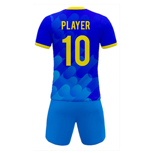 ชุดเสื้อฟุตบอลผ้าโพลีเอสเตอร์ฝรั่งเศสชุดเสื้อฟุตบอลระบายอากาศได้ดีมีการออกแบบใหม่สำหรับการฝึกซ้อมโลโก้ตามสั่ง - Product Image 3