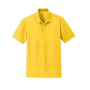 Polo de Punto de Manga Corta Amarillo para Hombre, Color Sólido, Estilo Casual, Corte Regular, Diseño con Botones - Product Image 1