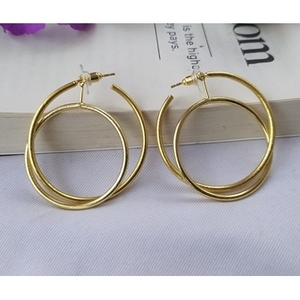 Pendientes de Aro y con Perno de Latón Hechos a Mano, Diseño Étnico Clásico Chapado en Oro para Bodas, Fiestas y Regalos - Product Image 5