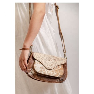 LW Genuine Leather and Real Fur Handbag with Single Strap <b>Unique</b> Stylish Vintage Women's Sling Bag Dressy and Portable - Product Image 1
