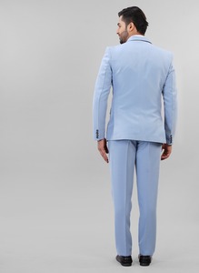 ชุดสูทผู้ชายสีฟ้าอ่อนคุณภาพพรีเมียม 2 ชิ้น สำหรับงานแต่งงาน งานเลี้ยง และงานธุรกิจ ราคาส่งจากอินเดีย - Product Image 3