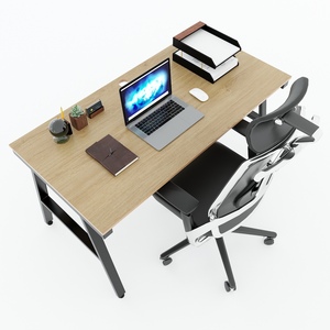 Escritorio Minimalista de Madera Contrachapada con Revestimiento de Melamina y Patas de Hierro - 140x70cm - Diseño Duradero - Product Image 3