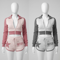 Ensemble de survêtement d'été pour femmes de haute qualité, 2 pièces, short, 100% coton